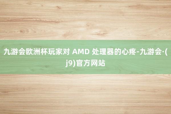 九游会欧洲杯玩家对 AMD 处理器的心疼-九游会·(j9)官方网站